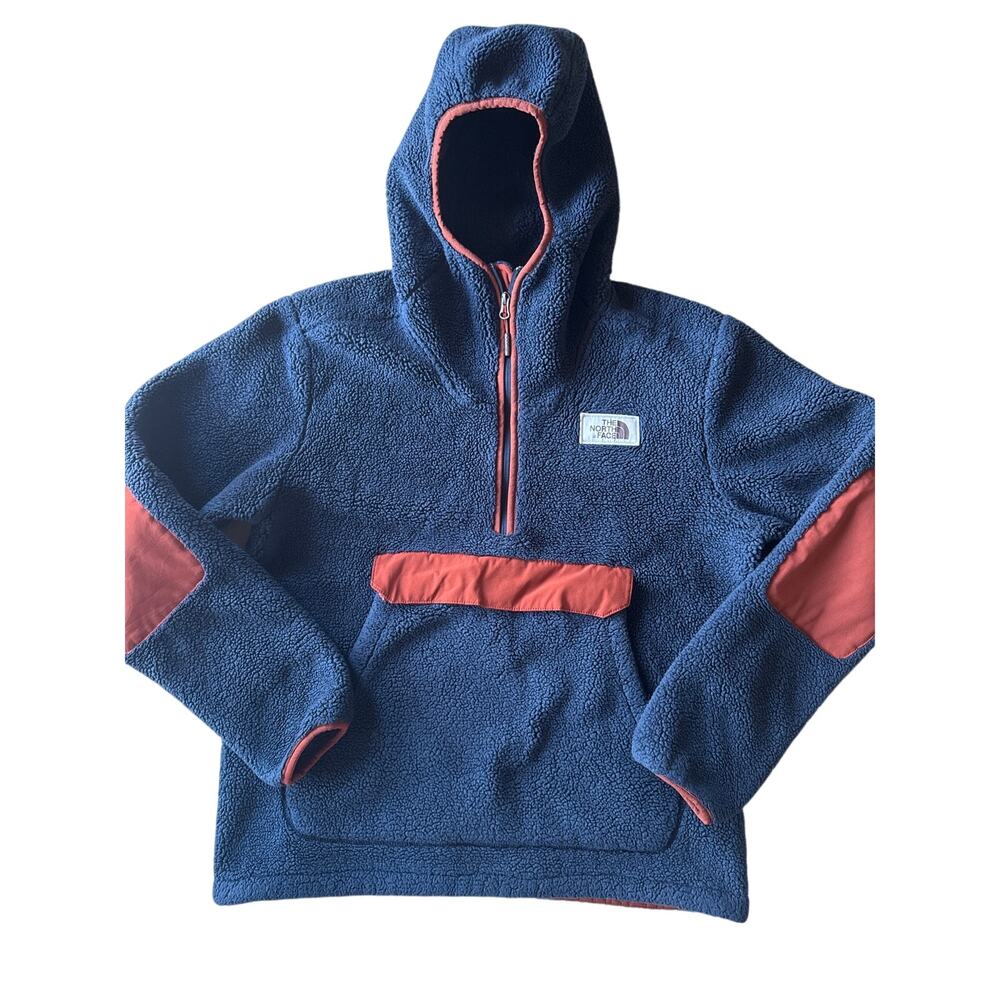 The North Face Campshire Navy Red Fleece Hoodie M